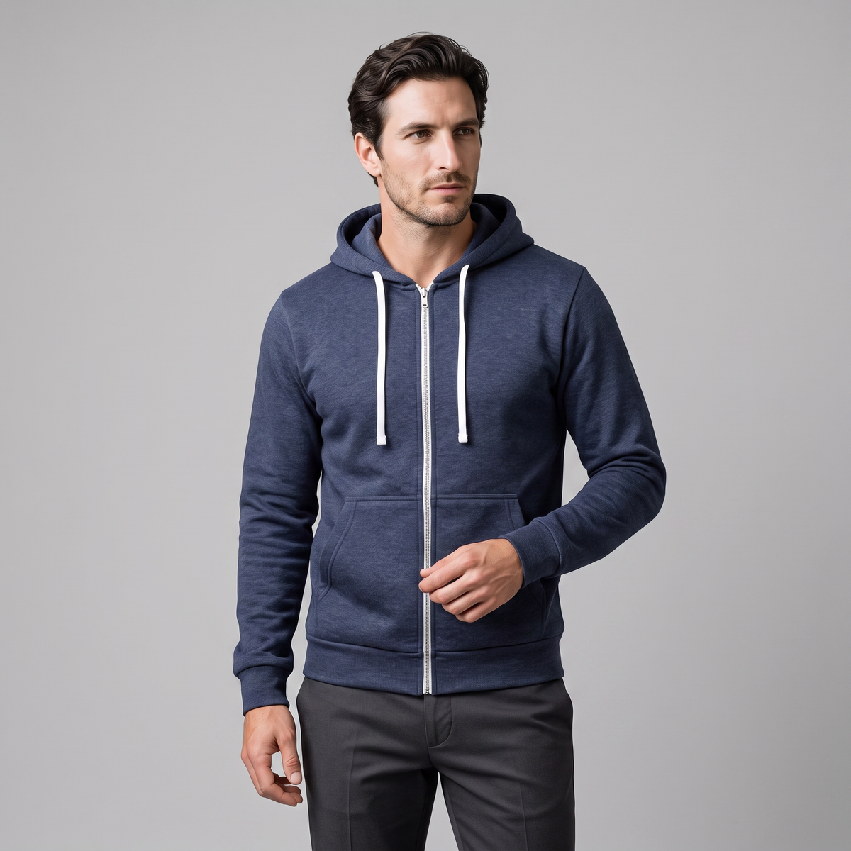 Men's Casual Fleece Hoodie Vest Zip-Up Relaxed Fit Layering Everyday