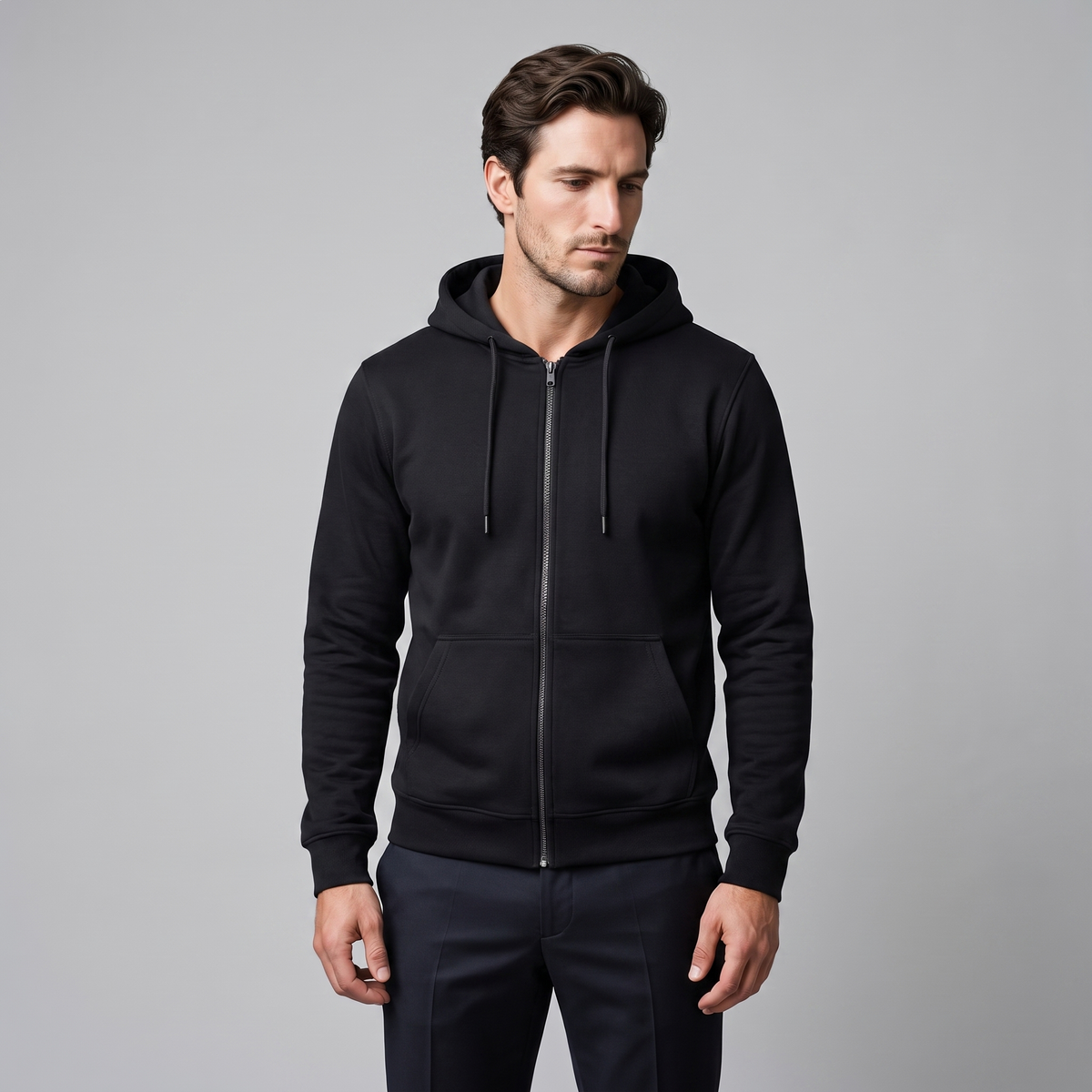 Men's Casual Fleece Hoodie Vest Zip-Up Relaxed Fit Layering Everyday