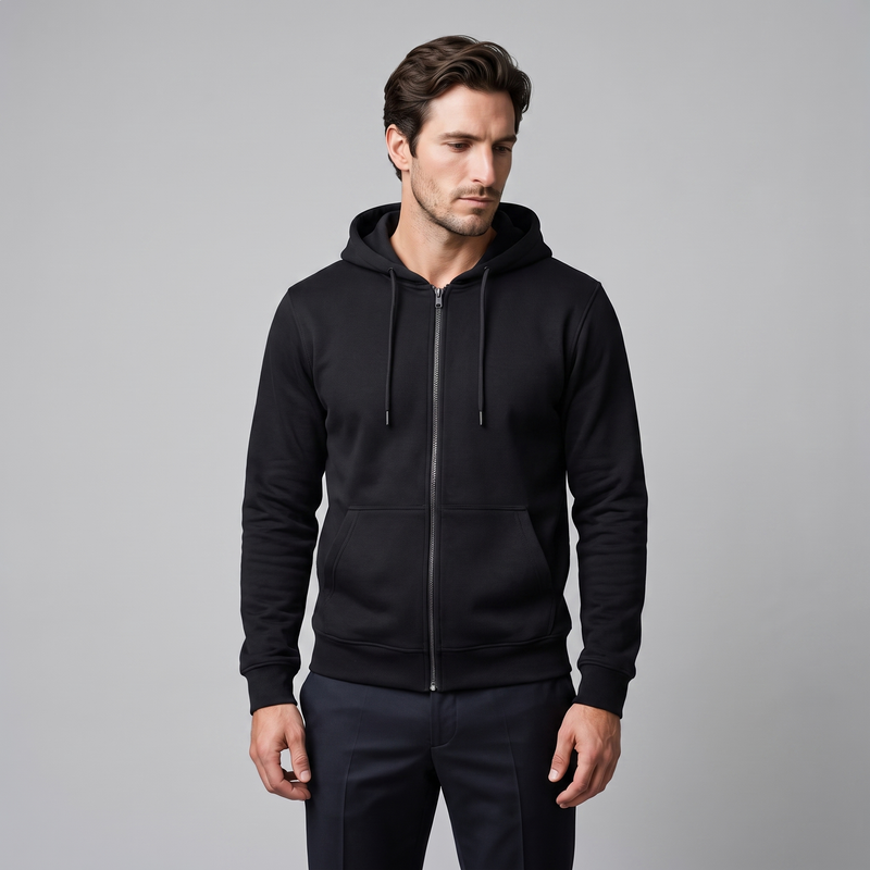 Men's Casual Fleece Hoodie Vest Zip-Up Relaxed Fit Layering Everyday