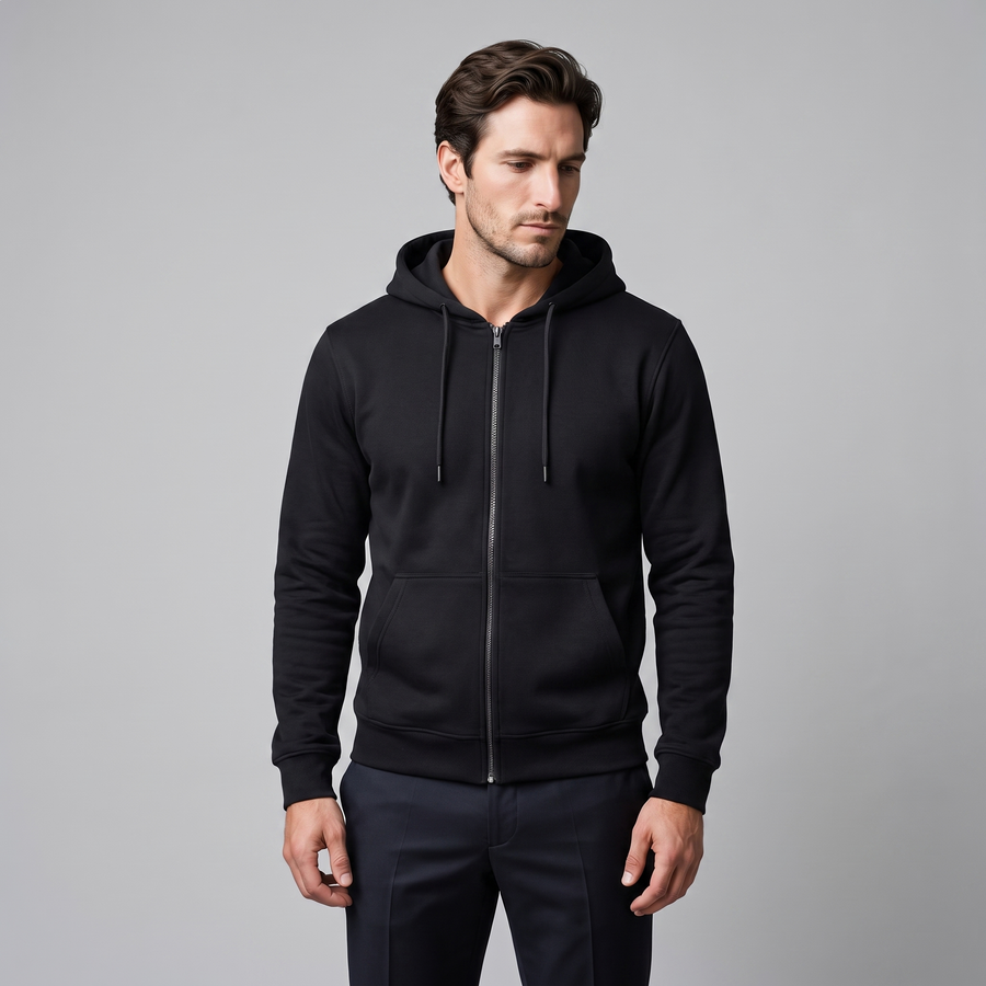 Men's Casual Fleece Hoodie Vest Zip-Up Relaxed Fit Layering Everyday