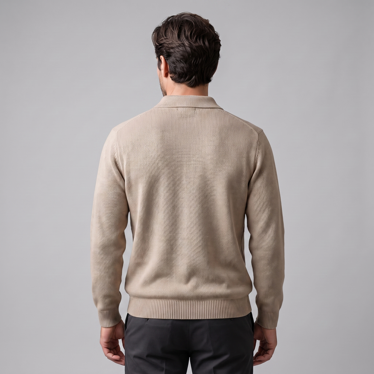 Men's Casual Long Sleeve Polo Sweater Classic Fit Collared Everyday Layering