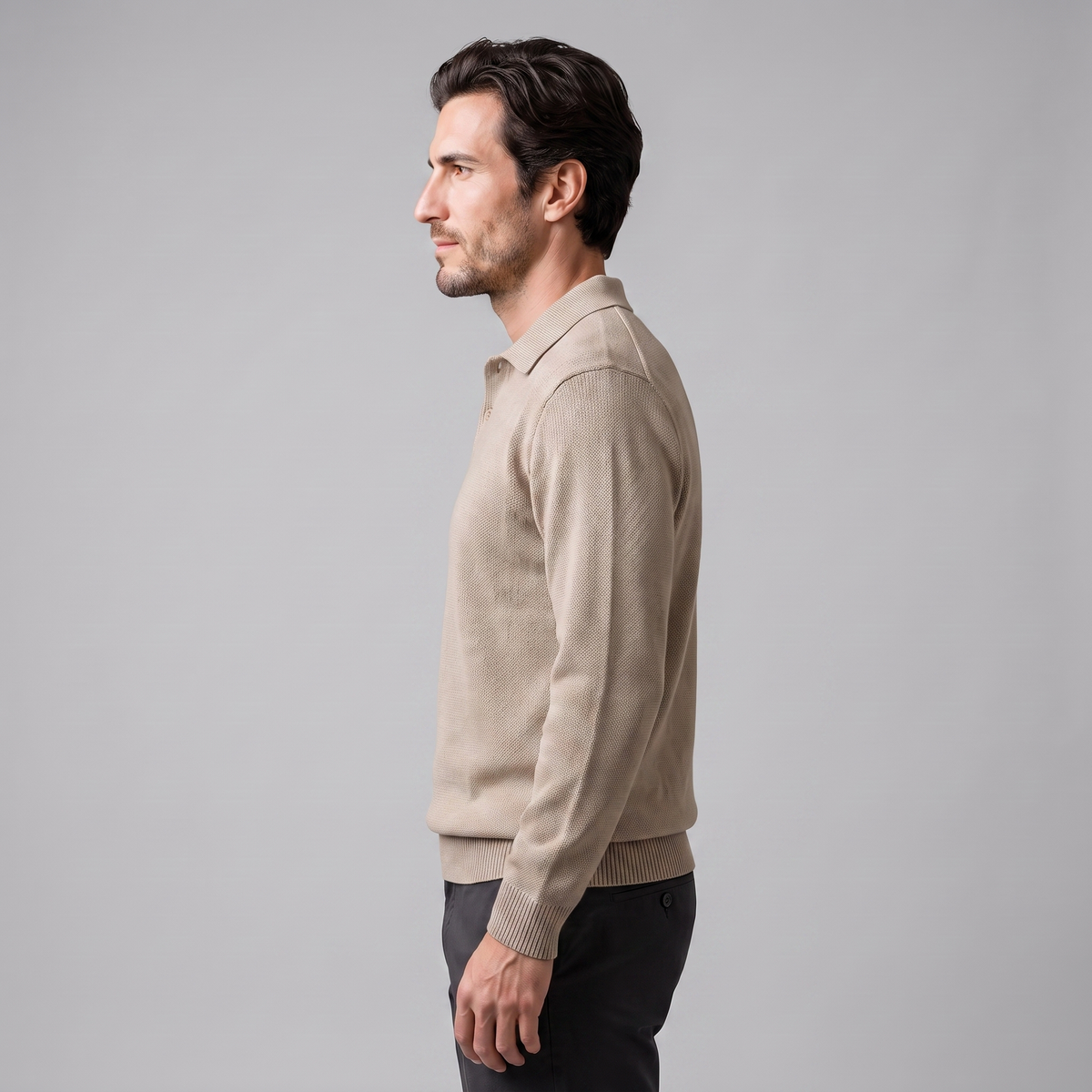 Men's Casual Long Sleeve Polo Sweater Classic Fit Collared Everyday Layering