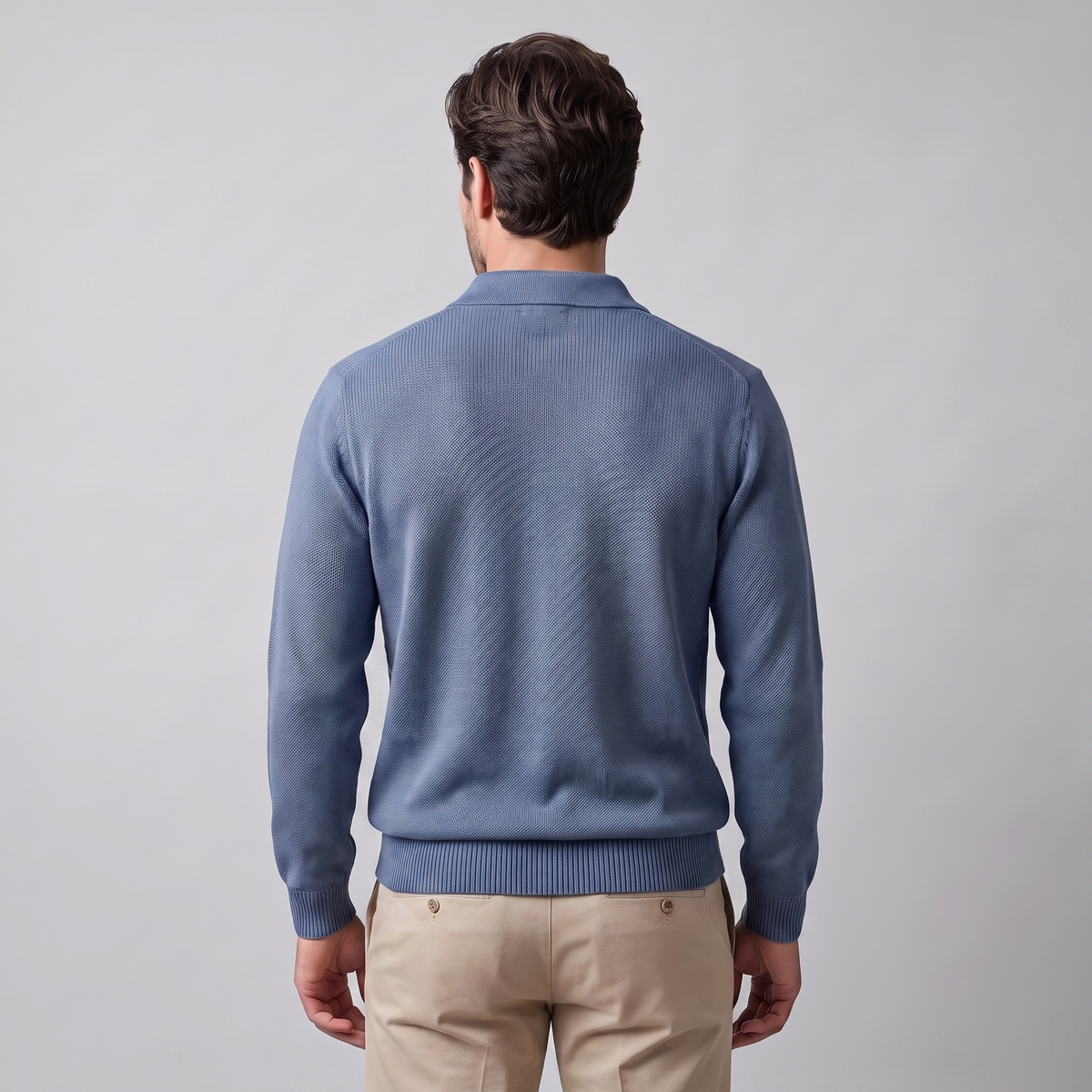 Men's Casual Long Sleeve Polo Sweater Classic Fit Collared Everyday Layering