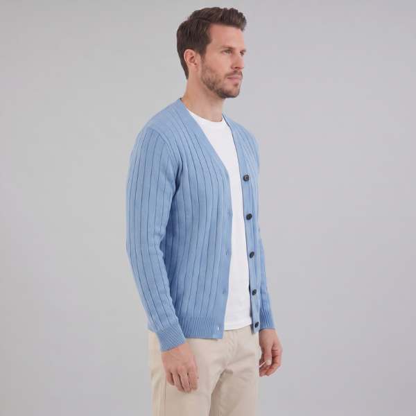 Men's Business Knit Cardigan Open Front Long Sleeve Casual Layering