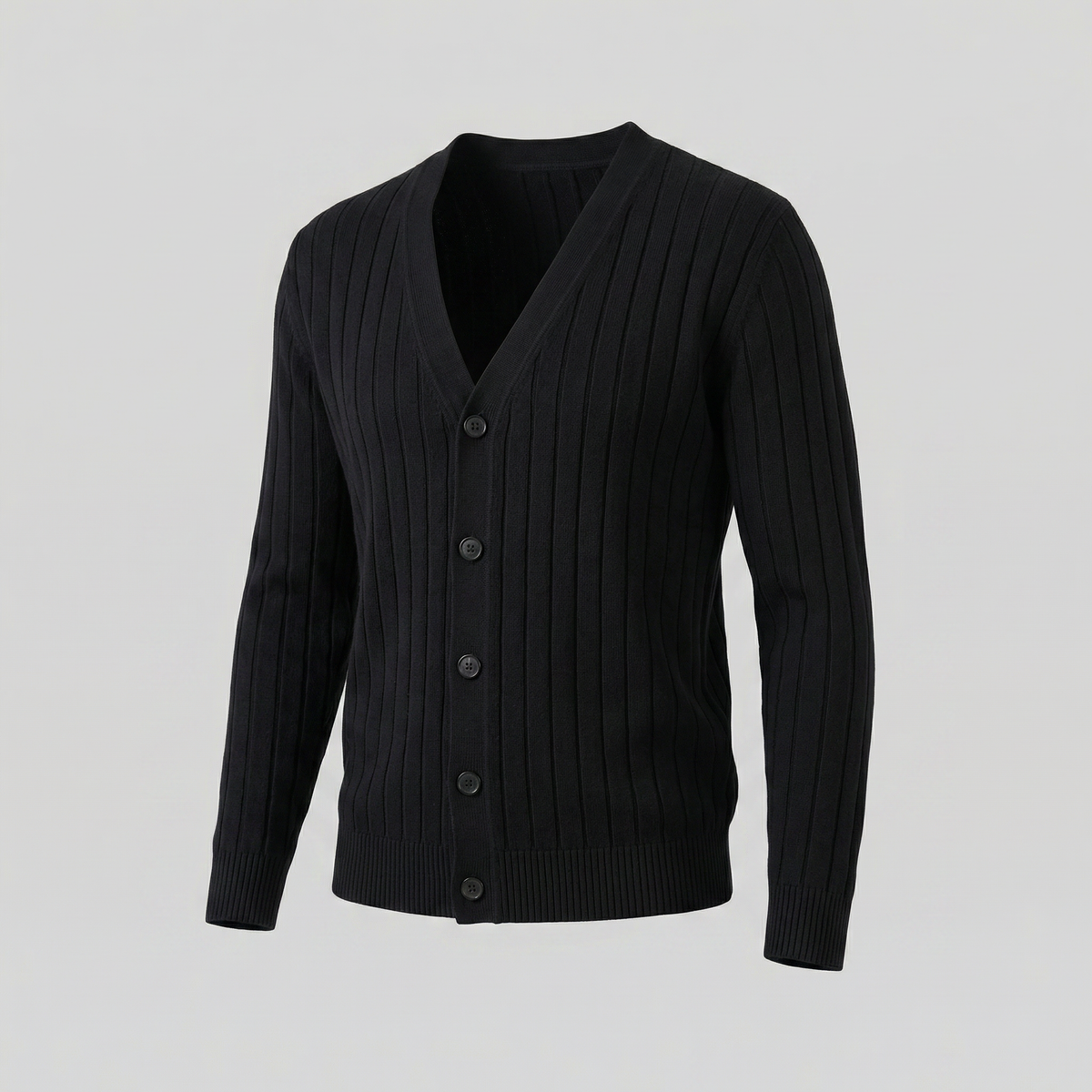 Men's Business Knit Cardigan Open Front Long Sleeve Casual Layering