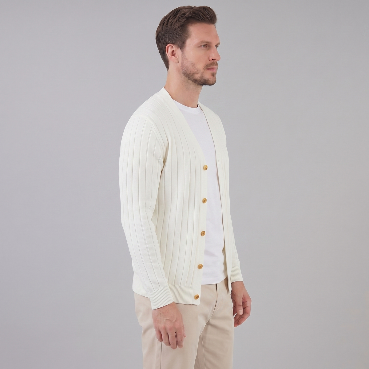Men's Business Knit Cardigan Open Front Long Sleeve Casual Layering