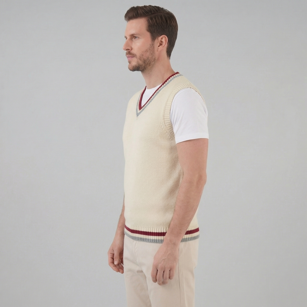 Men's V-Neck Sweater Vest Cable Knit Classic Fit Layering Casual Everyday