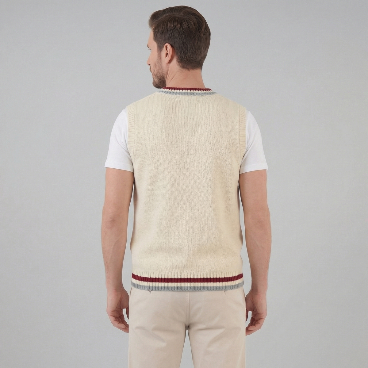 Men's V-Neck Sweater Vest Cable Knit Classic Fit Layering Casual Everyday