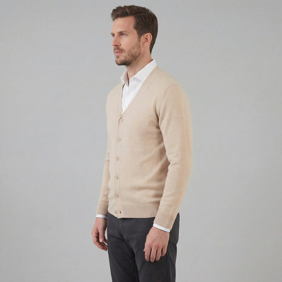Men's Casual V-Neck Cardigan Relaxed Fit Long Sleeve Lightweight Layering