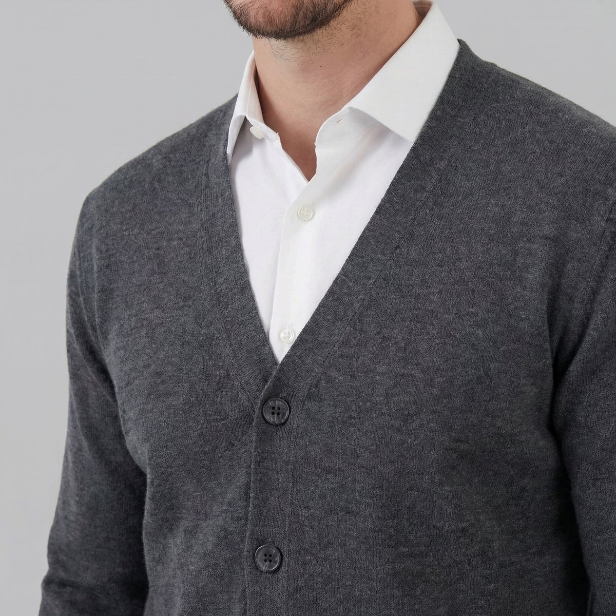Men's Casual V-Neck Cardigan Relaxed Fit Long Sleeve Lightweight Layering