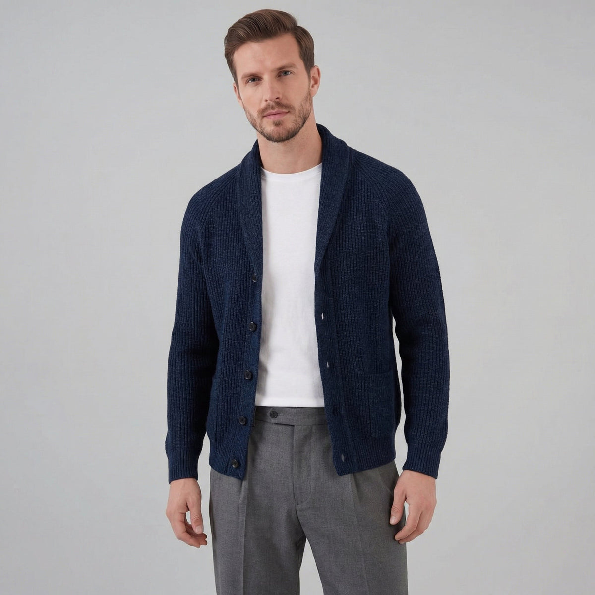 Men's Classic Knitted Cardigan Button-Up Long Sleeve Casual Everyday Wear