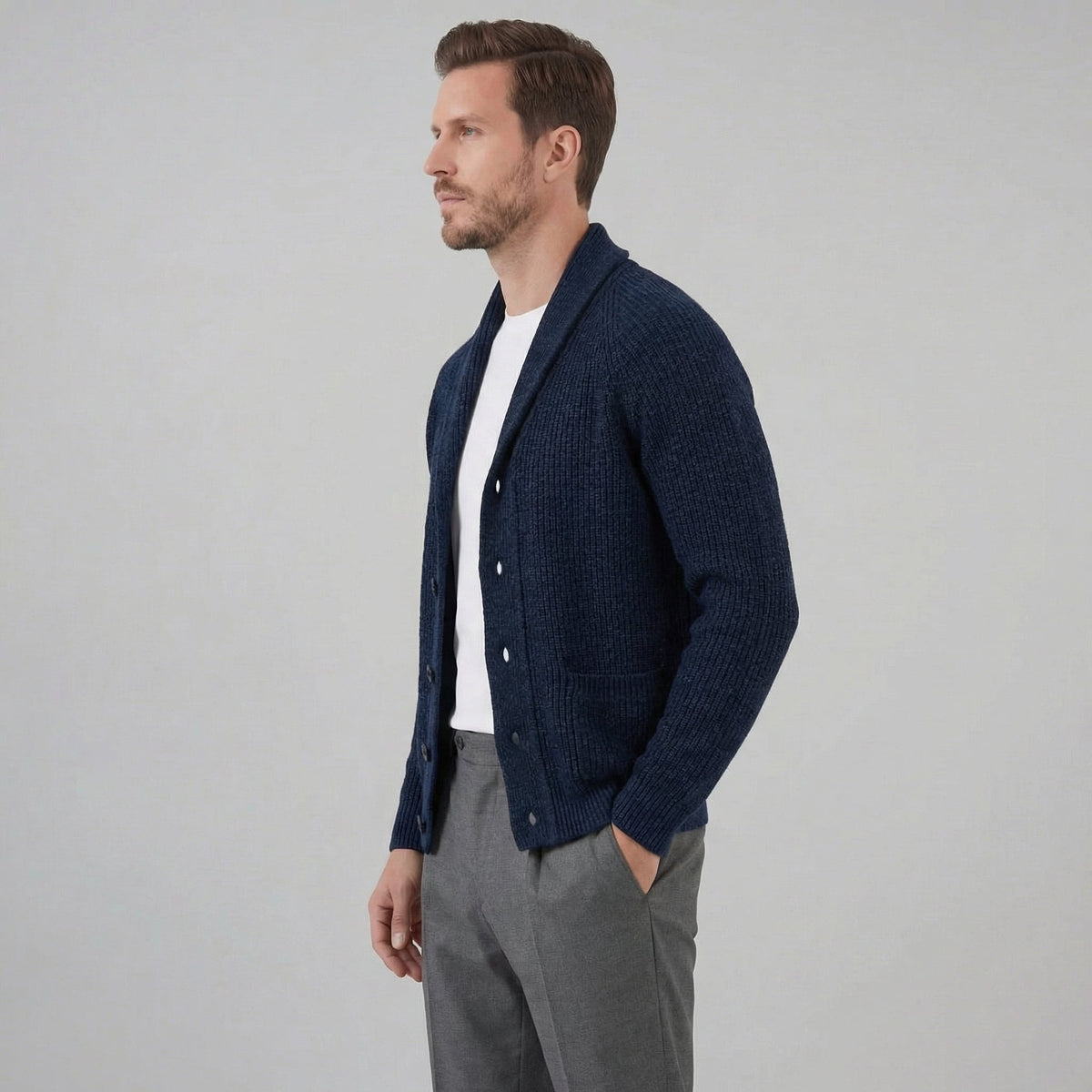 Men's Classic Knitted Cardigan Button-Up Long Sleeve Casual Everyday Wear