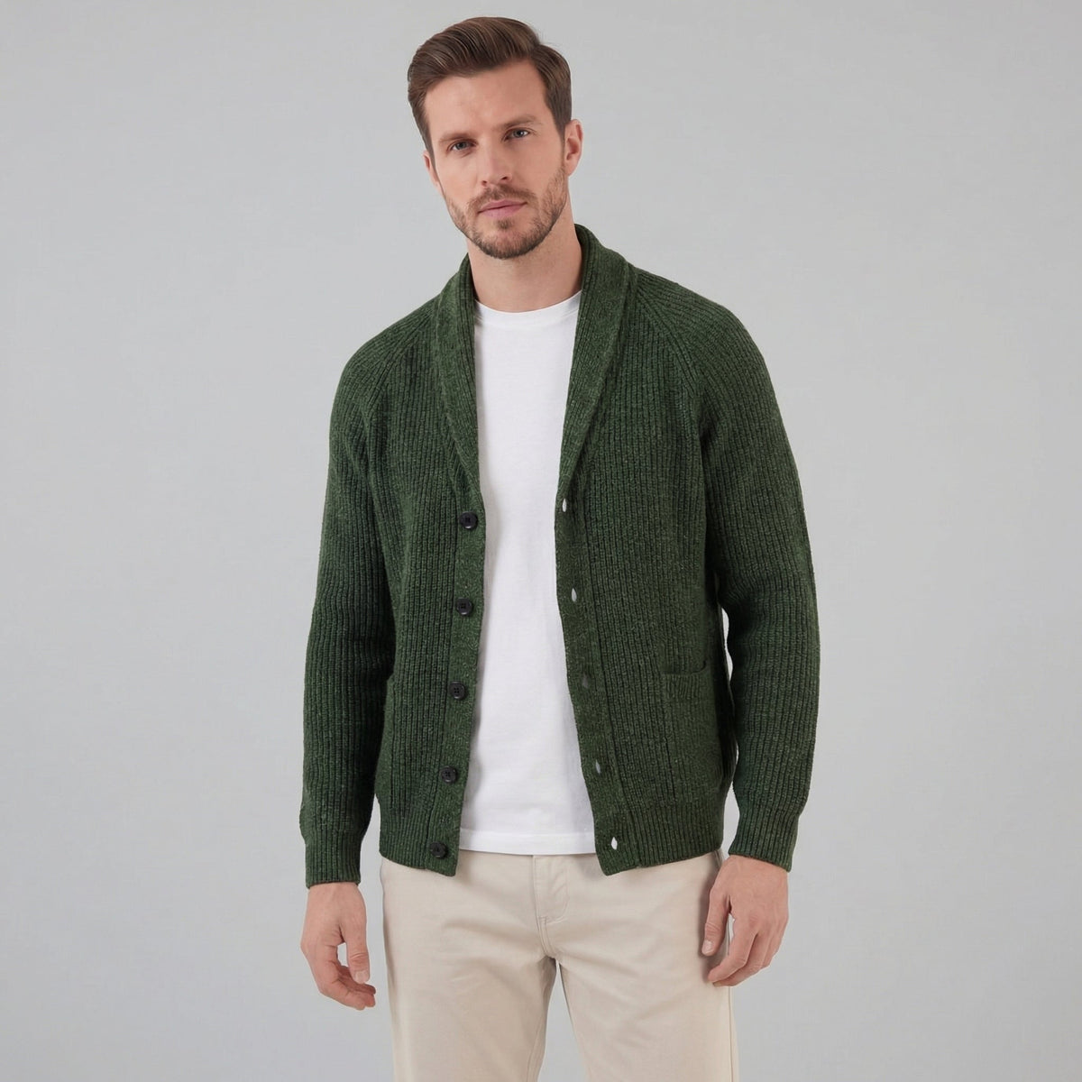 Men's Classic Knitted Cardigan Button-Up Long Sleeve Casual Everyday Wear