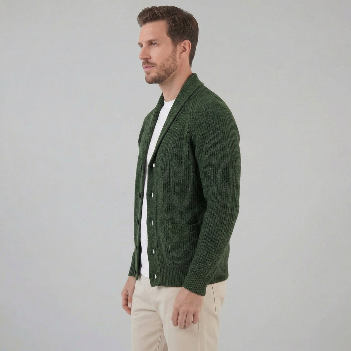 Men's Classic Knitted Cardigan Button-Up Long Sleeve Casual Everyday Wear