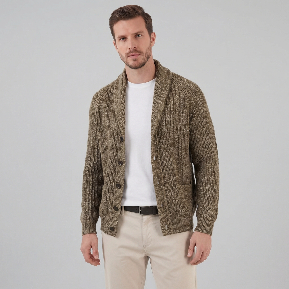 Men's Classic Knitted Cardigan Button-Up Long Sleeve Casual Everyday Wear