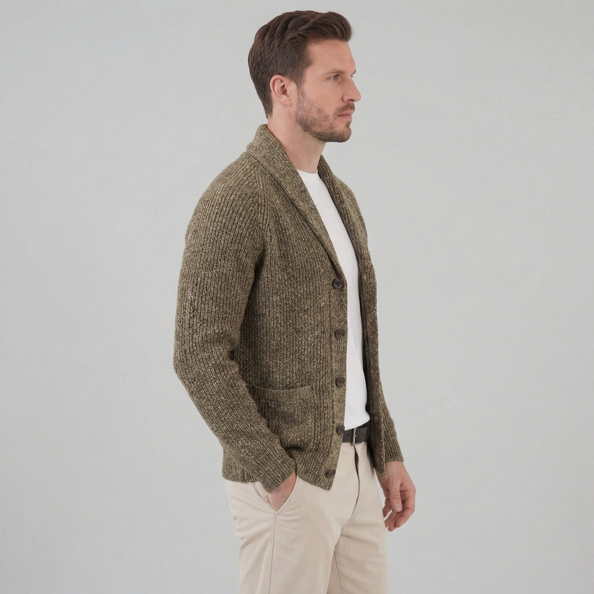 Men's Classic Knitted Cardigan Button-Up Long Sleeve Casual Everyday Wear