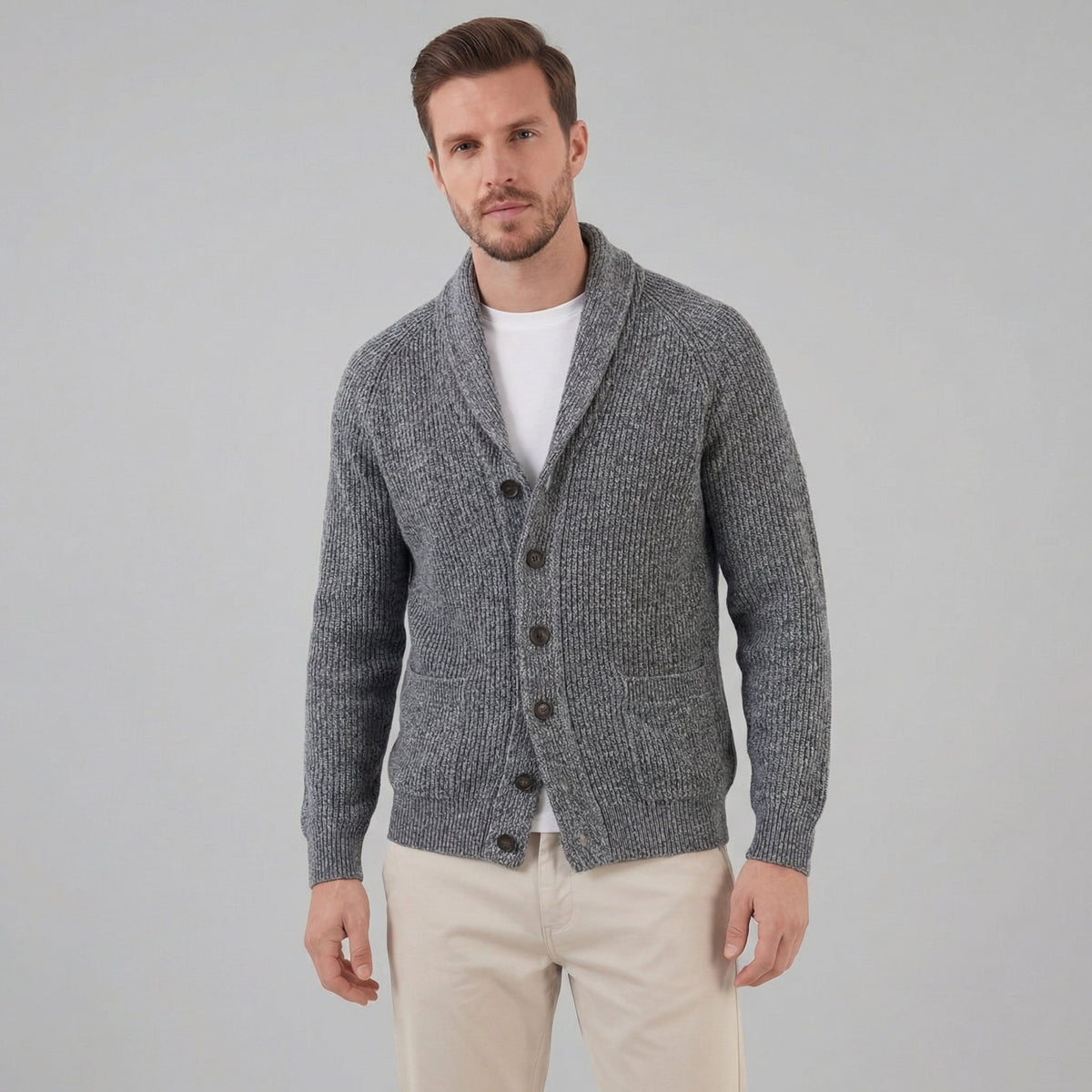 Men's Classic Knitted Cardigan Button-Up Long Sleeve Casual Everyday Wear