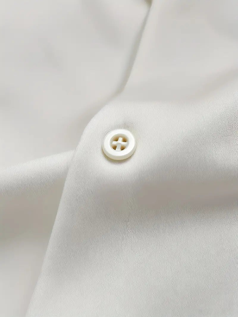 Men's Formal Slim Fit Shirt Long Sleeve Button-Down Classic Business Attire
