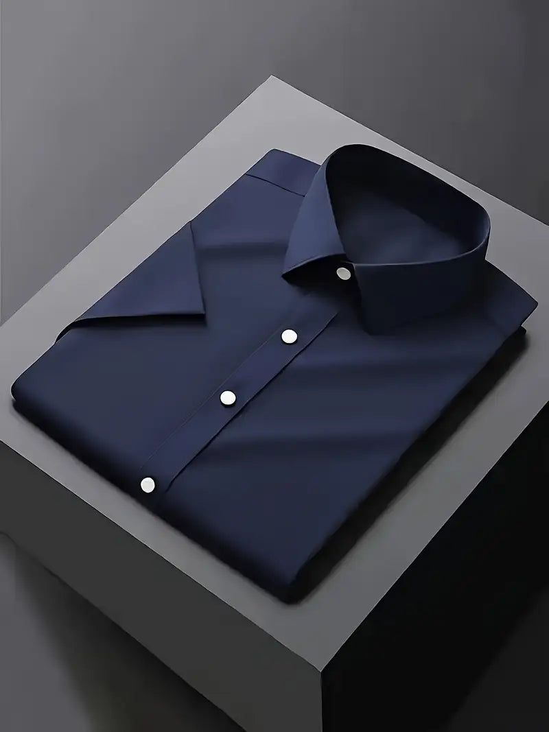 Men's Formal Slim Fit Shirt Long Sleeve Button-Down Classic Business Attire