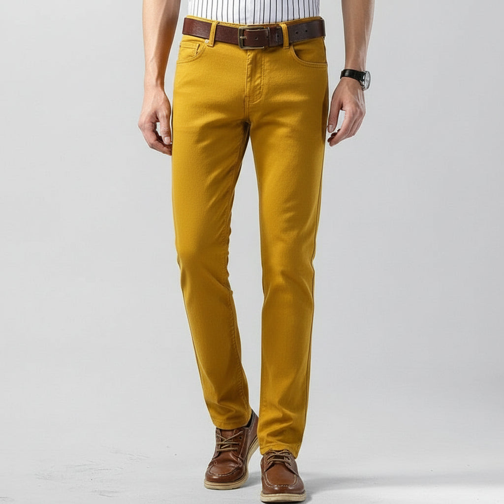 Men's Regular Fit Straight Leg Trousers Classic Style Versatile Everyday Wear