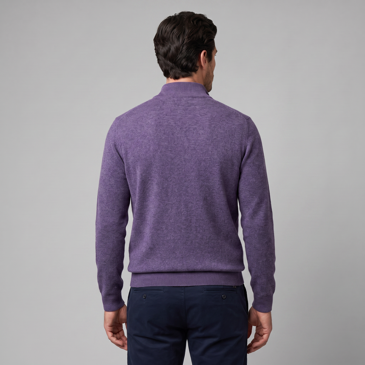 Men's Casual Half-Zip Sweater Relaxed Fit Long Sleeve Everyday Layering