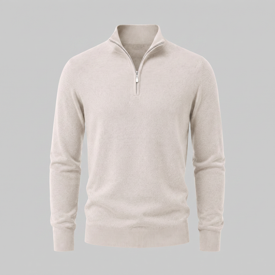 Men's Casual Half-Zip Sweater Relaxed Fit Long Sleeve Everyday Layering