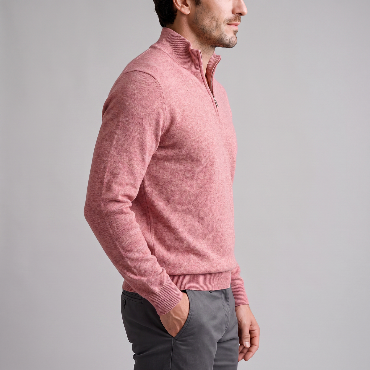 Men's Casual Half-Zip Sweater Relaxed Fit Long Sleeve Everyday Layering