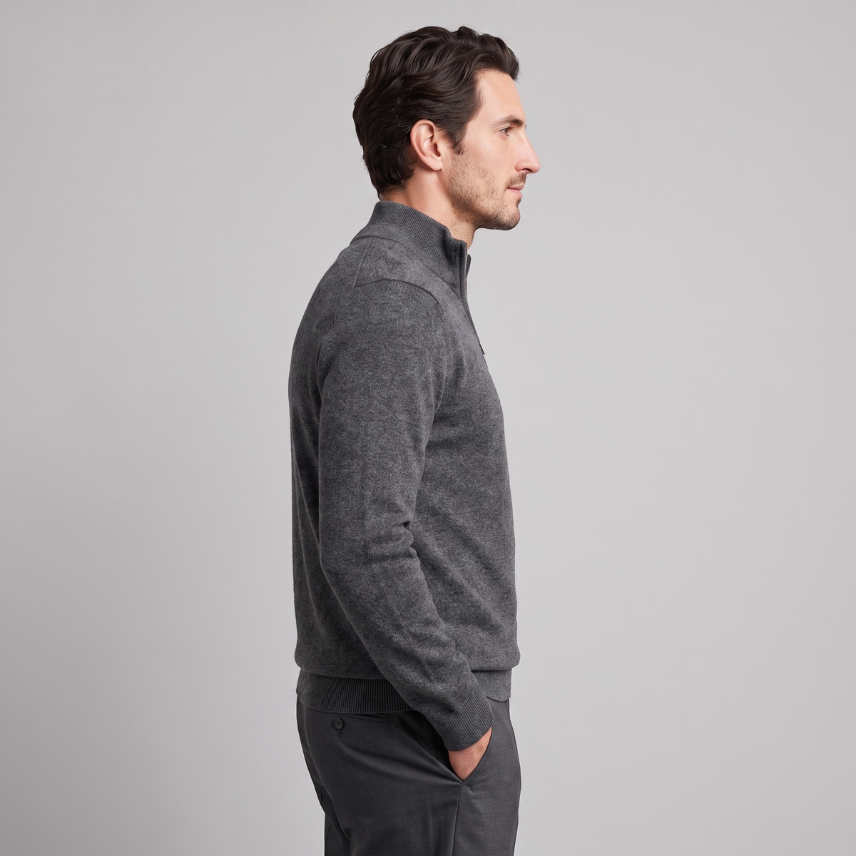 Men's Casual Half-Zip Sweater Relaxed Fit Long Sleeve Everyday Layering