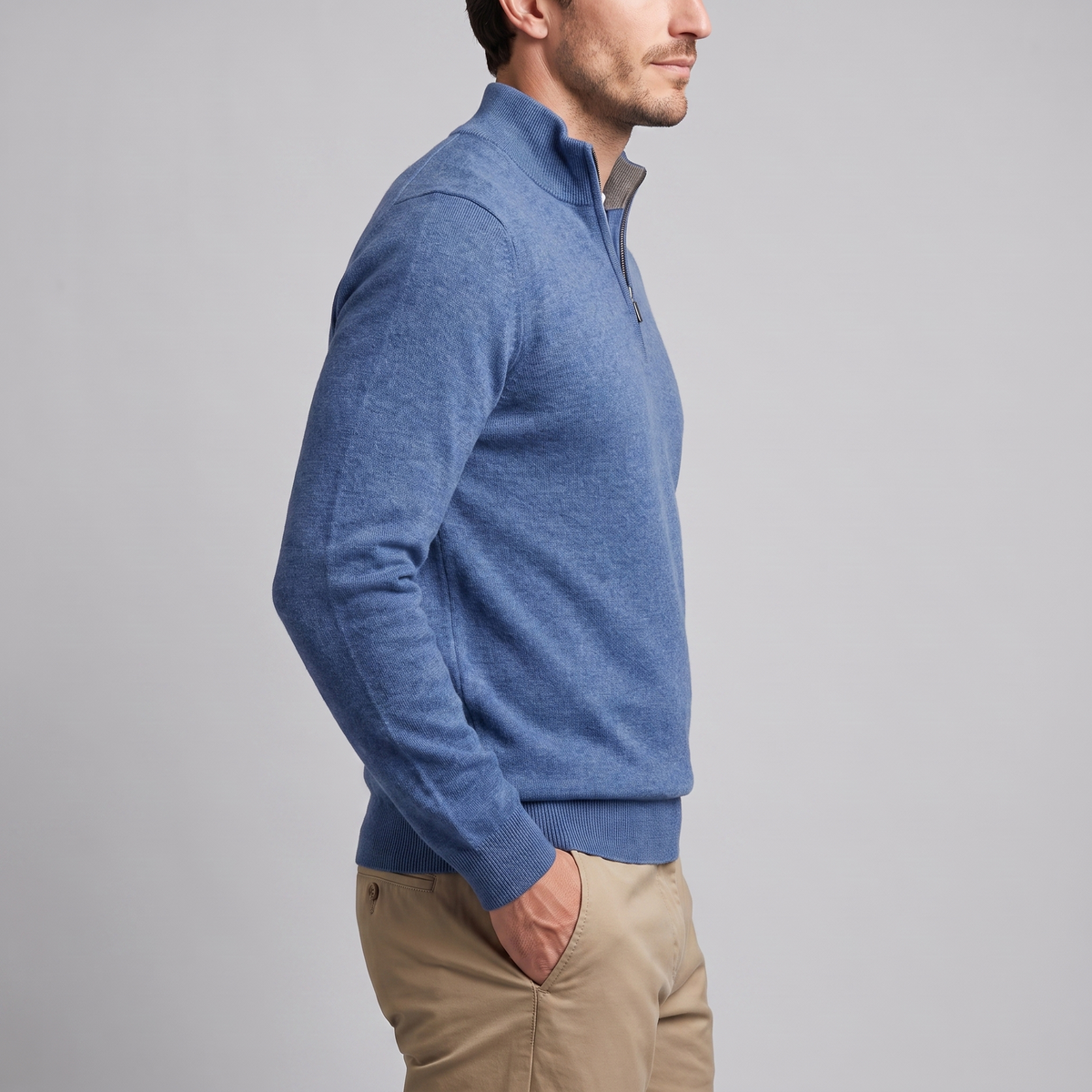 Men's Casual Half-Zip Sweater Relaxed Fit Long Sleeve Everyday Layering