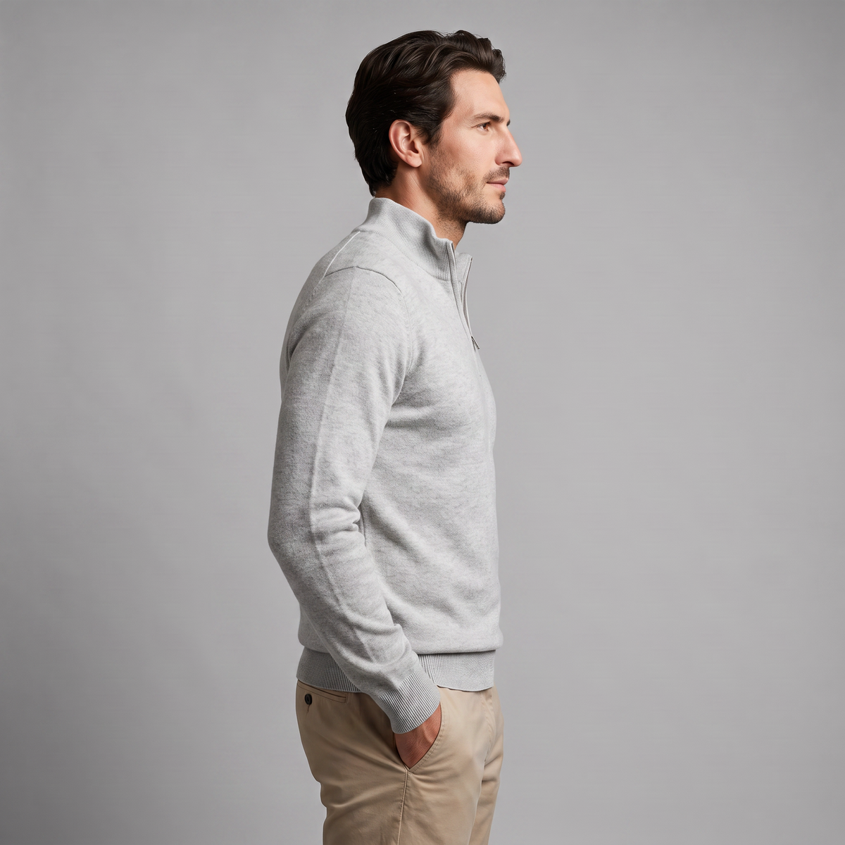 Men's Casual Half-Zip Sweater Relaxed Fit Long Sleeve Everyday Layering