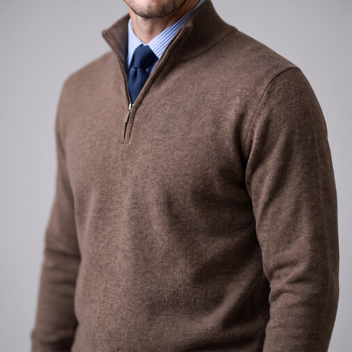 Men's Casual Half-Zip Sweater Relaxed Fit Long Sleeve Everyday Layering