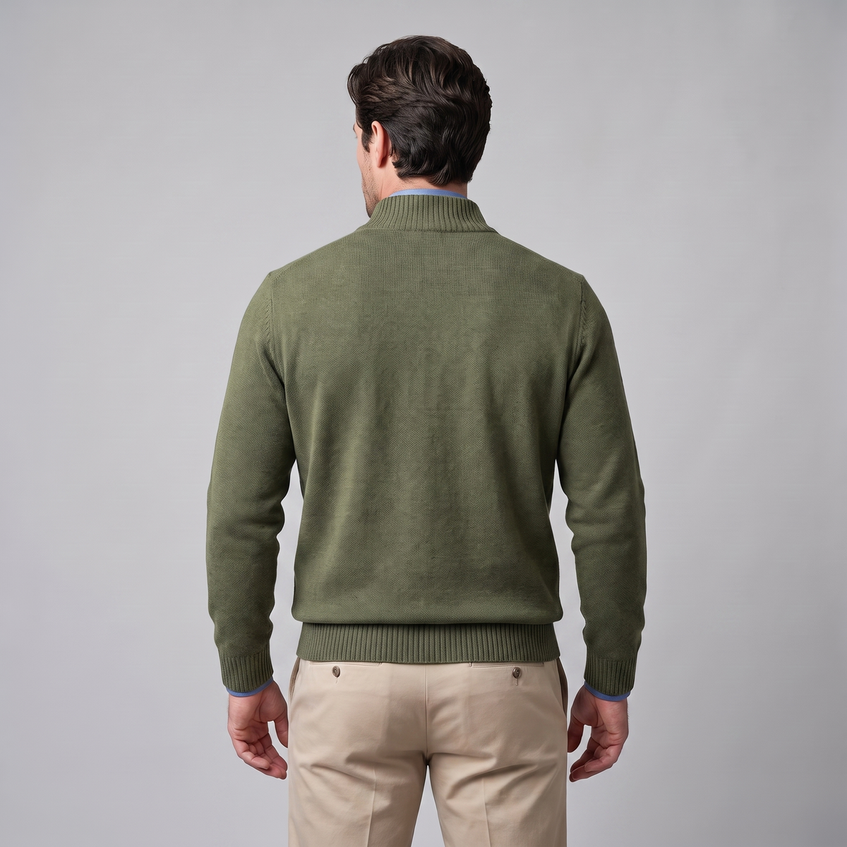 Men's Casual Half-Zip Sweater Relaxed Fit Long Sleeve Everyday Layering