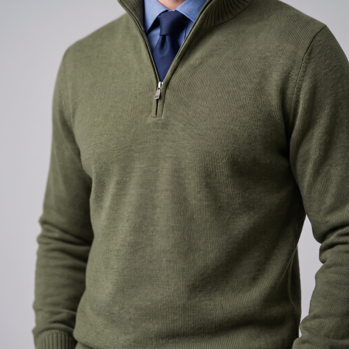 Men's Casual Half-Zip Sweater Relaxed Fit Long Sleeve Everyday Layering