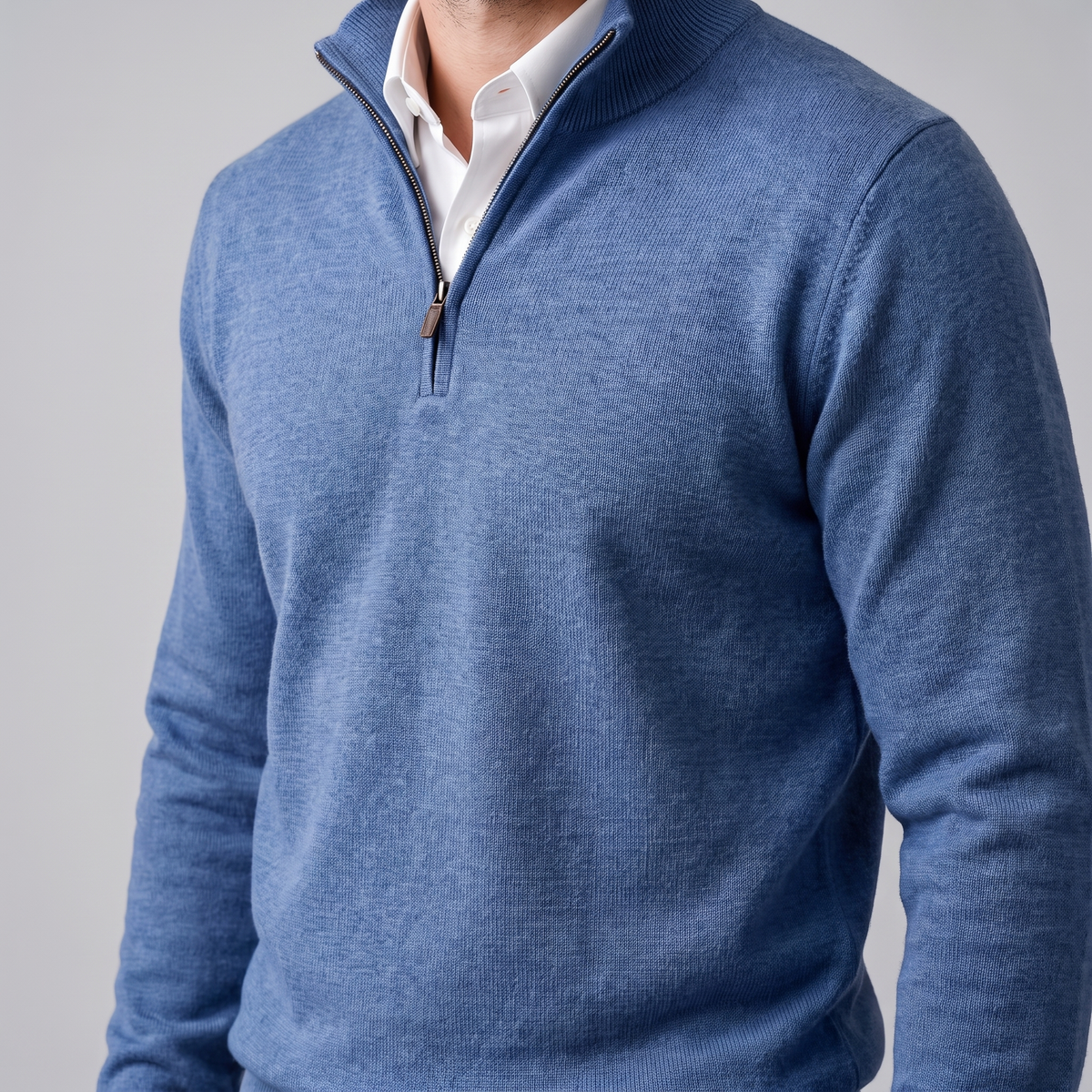 Men's Casual Half-Zip Sweater Relaxed Fit Long Sleeve Everyday Layering