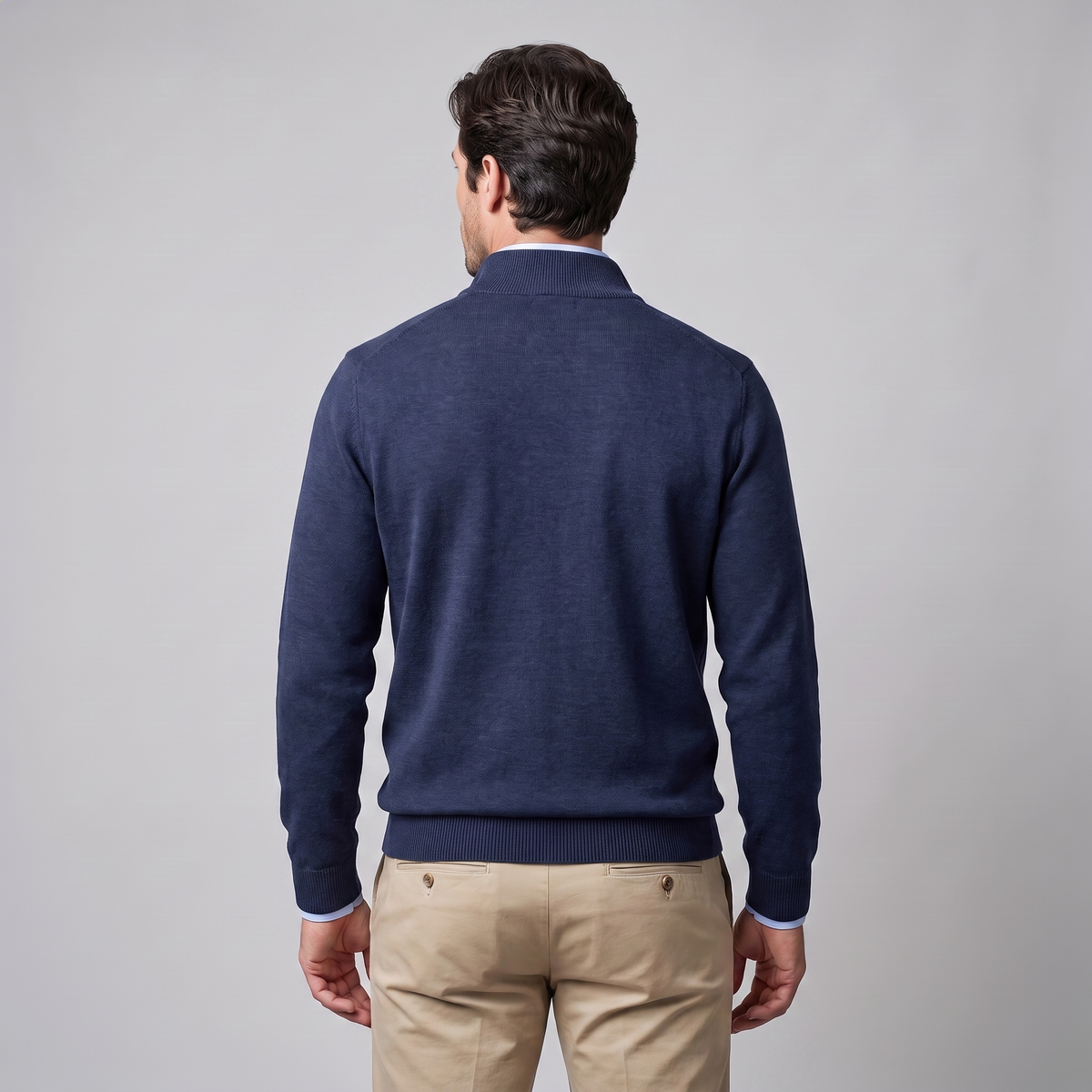 Men's Casual Half-Zip Sweater Relaxed Fit Long Sleeve Everyday Layering