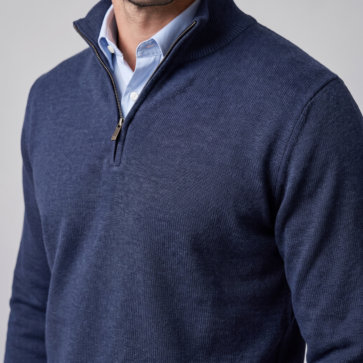 Men's Casual Half-Zip Sweater Relaxed Fit Long Sleeve Everyday Layering