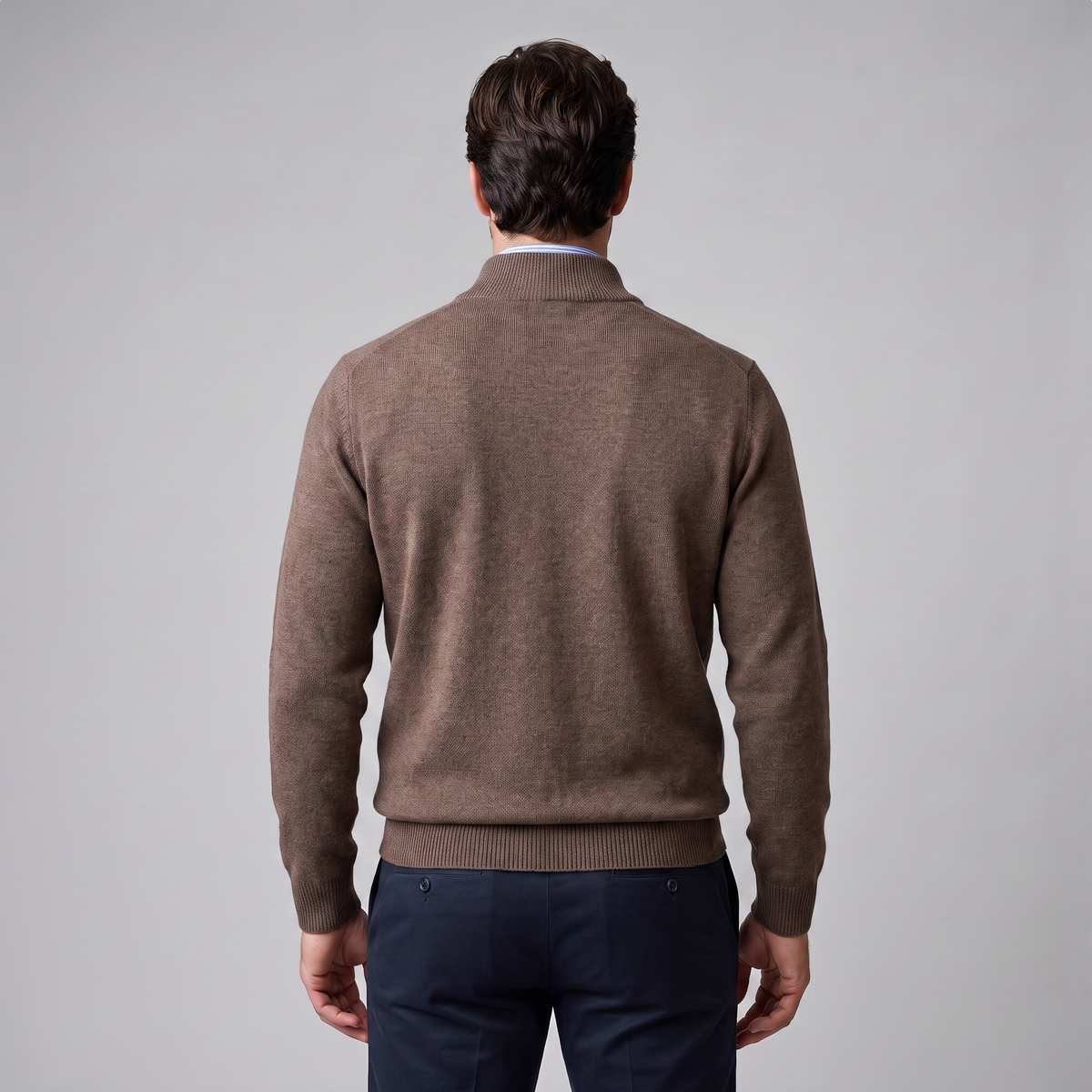 Men's Casual Half-Zip Sweater Relaxed Fit Long Sleeve Everyday Layering