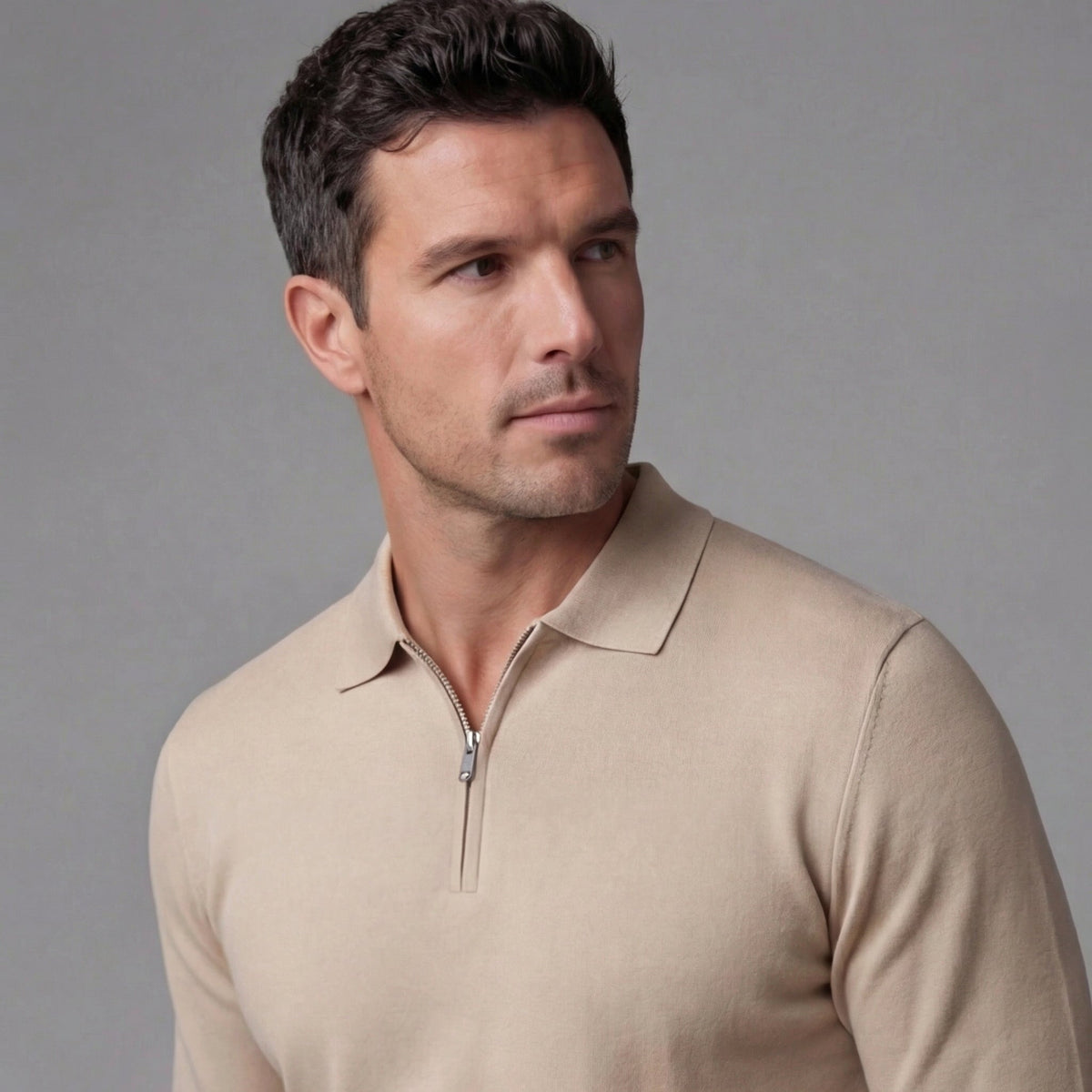 Men's Casual Half Zip Polo Shirt Short Sleeve Collared Everyday Versatile