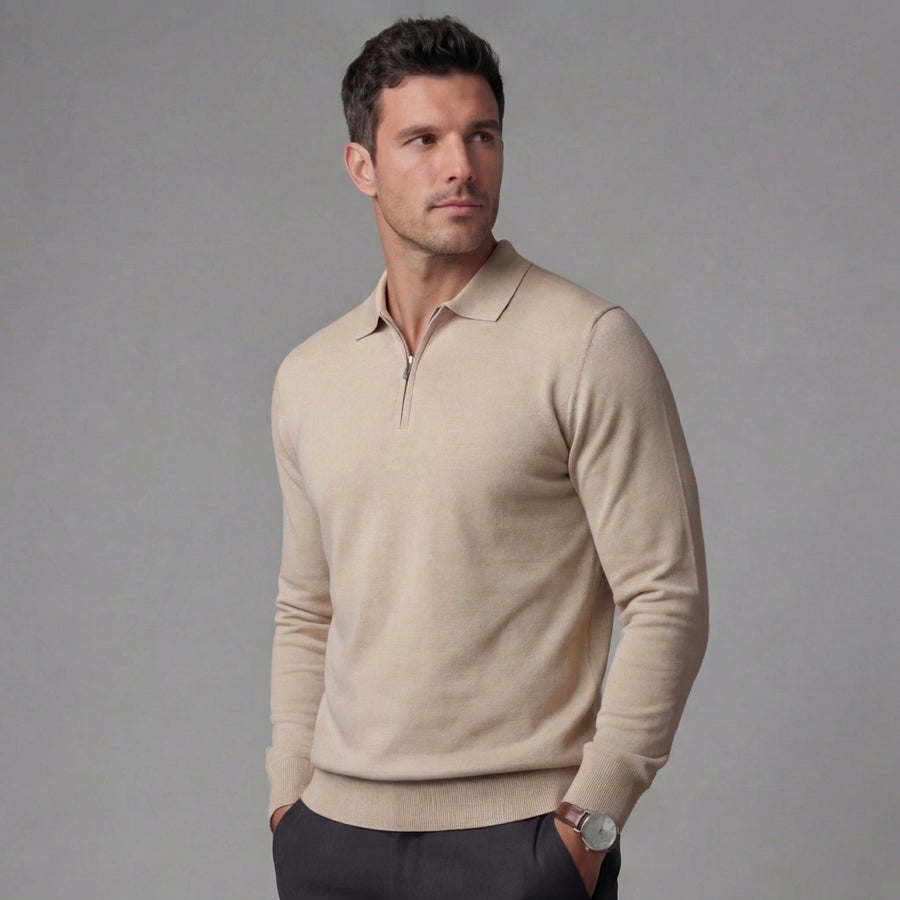 Men's Casual Half Zip Polo Shirt Short Sleeve Collared Everyday Versatile