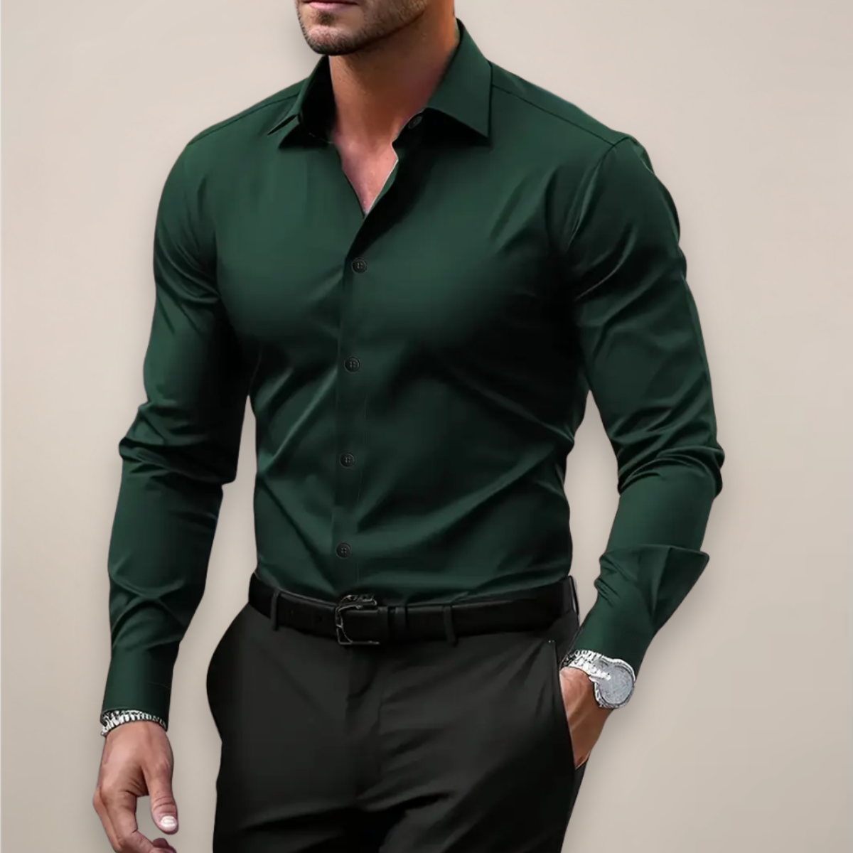 Men's Long Sleeve Button-Up Shirt Classic Fit Casual Everyday Business