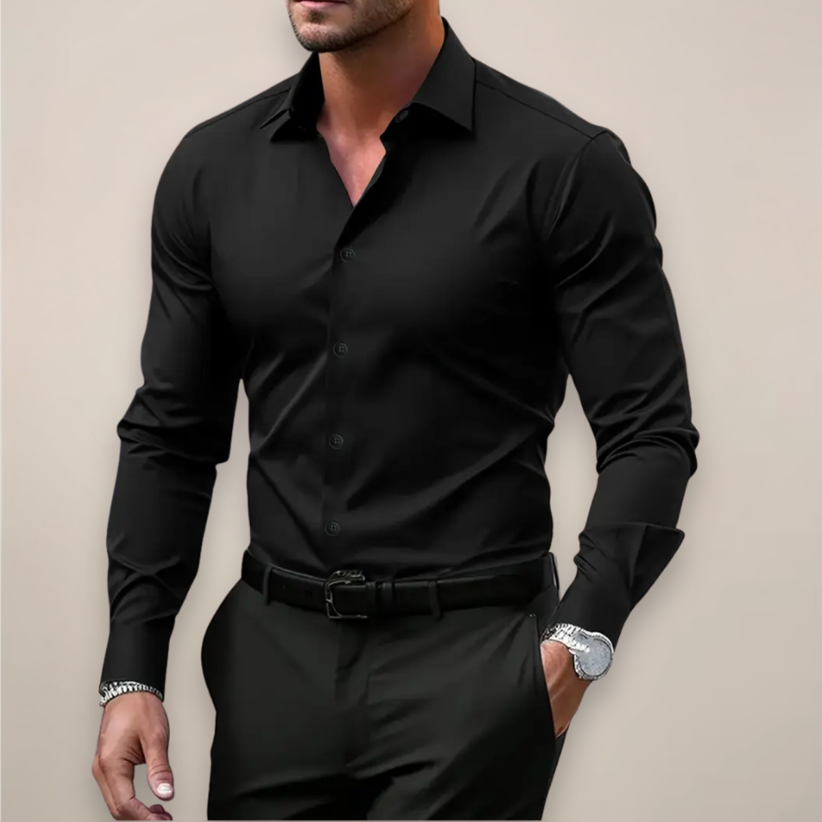 Men's Long Sleeve Button-Up Shirt Classic Fit Casual Everyday Business