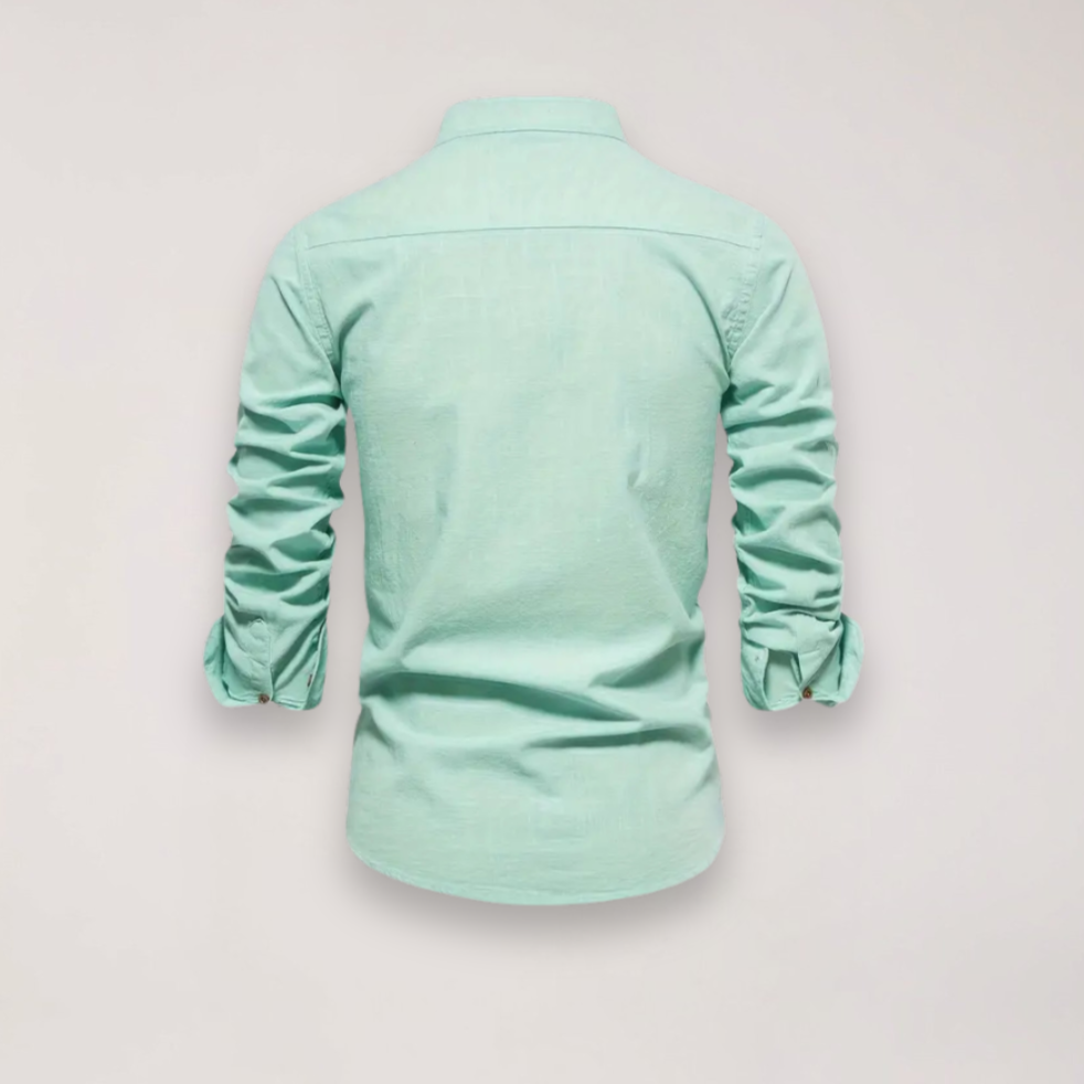 Men's Casual Stand Collar Shirt Short Sleeve Relaxed Fit Everyday Wear
