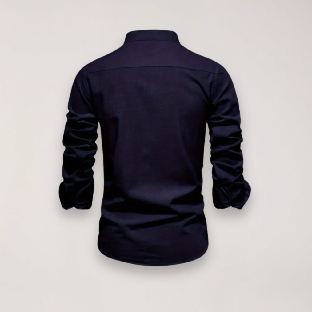 Men's Casual Stand Collar Shirt Short Sleeve Relaxed Fit Everyday Wear
