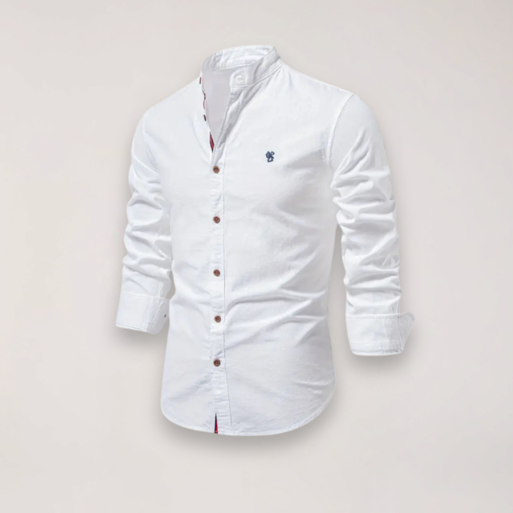 Men's Casual Stand Collar Shirt Short Sleeve Relaxed Fit Everyday Wear