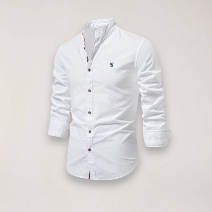 Men's Casual Stand Collar Shirt Short Sleeve Relaxed Fit Everyday Wear