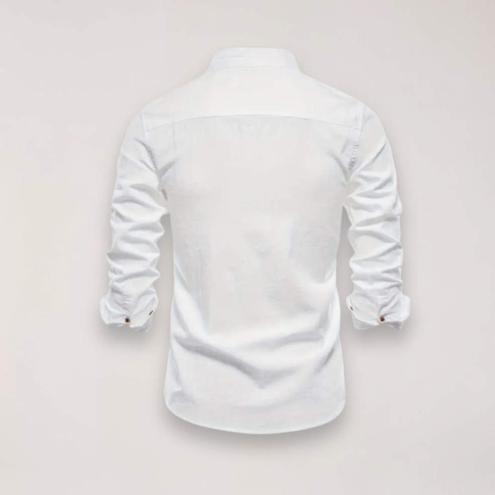 Men's Casual Stand Collar Shirt Short Sleeve Relaxed Fit Everyday Wear
