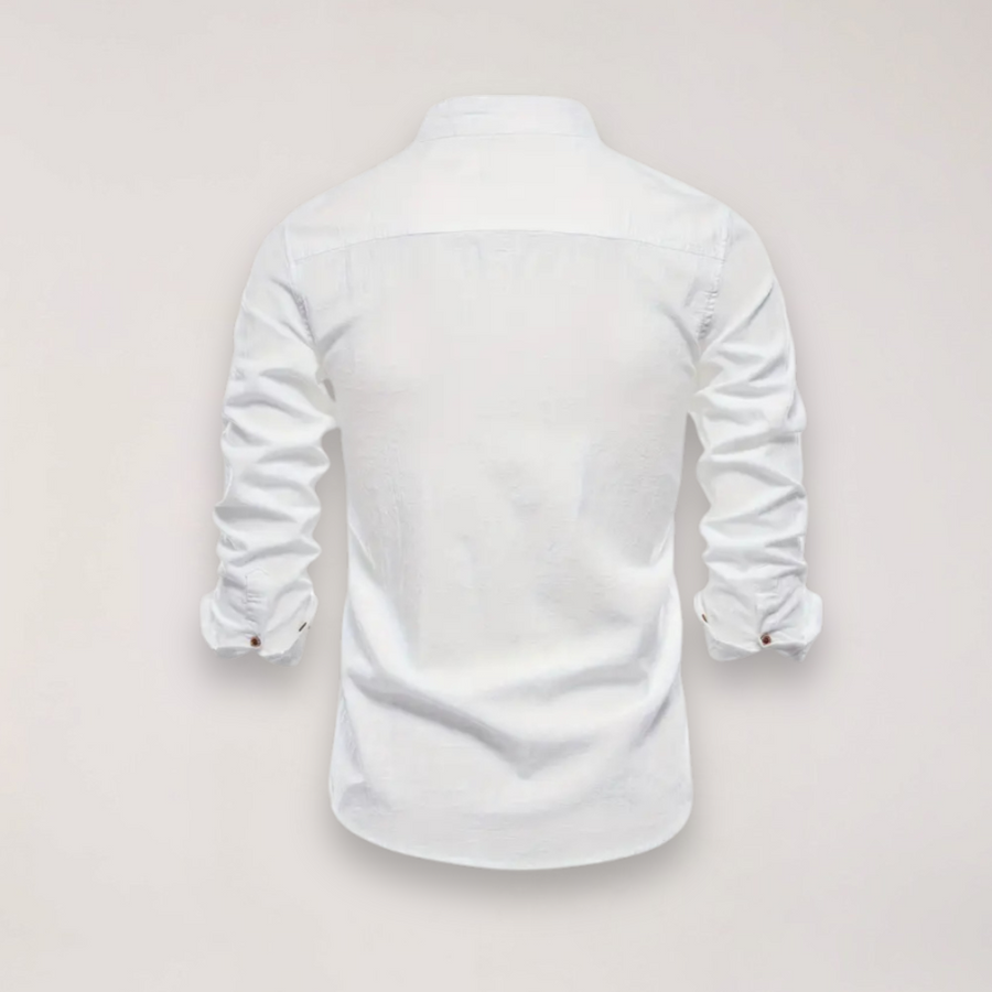 Men's Casual Stand Collar Shirt Short Sleeve Relaxed Fit Everyday Wear