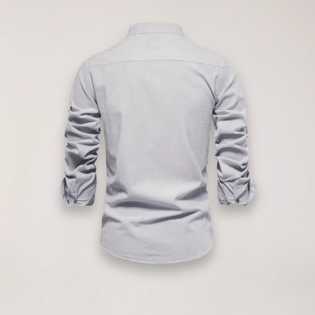 Men's Casual Stand Collar Shirt Short Sleeve Relaxed Fit Everyday Wear