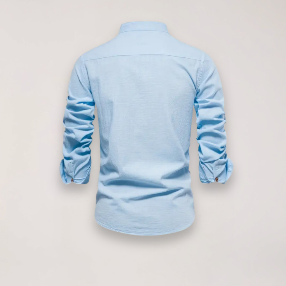 Men's Casual Stand Collar Shirt Short Sleeve Relaxed Fit Everyday Wear