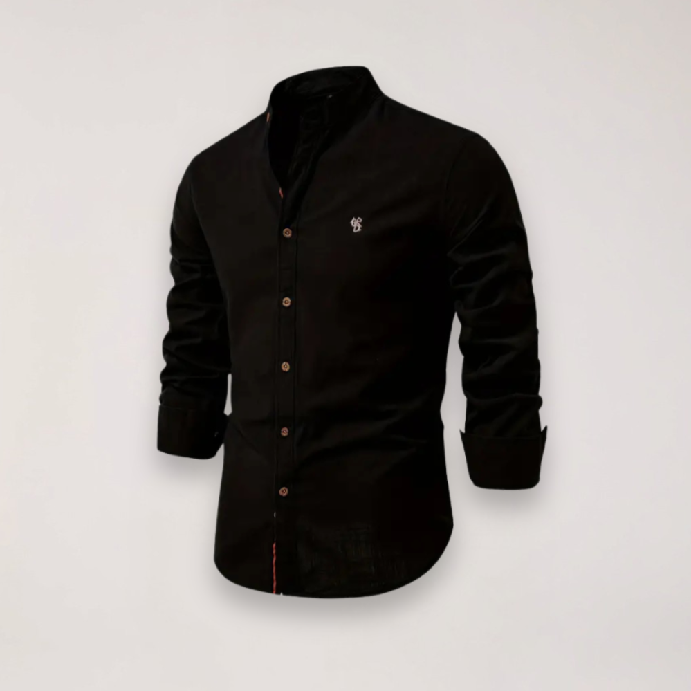 Men's Casual Stand Collar Shirt Short Sleeve Relaxed Fit Everyday Wear